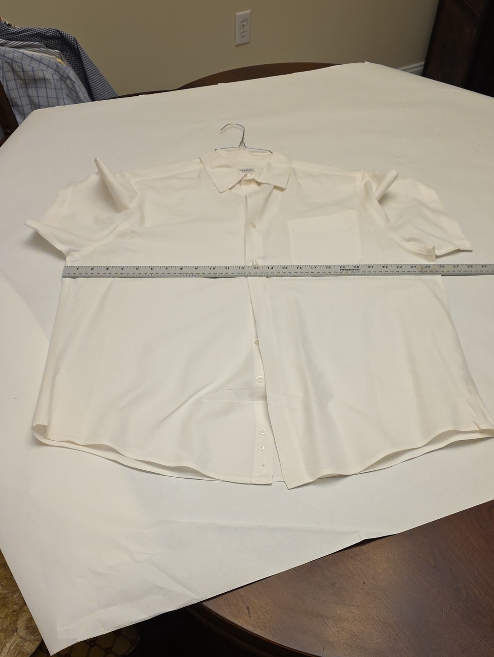 George Men's Short-Sleeve Button-Down Shirt in Off-White